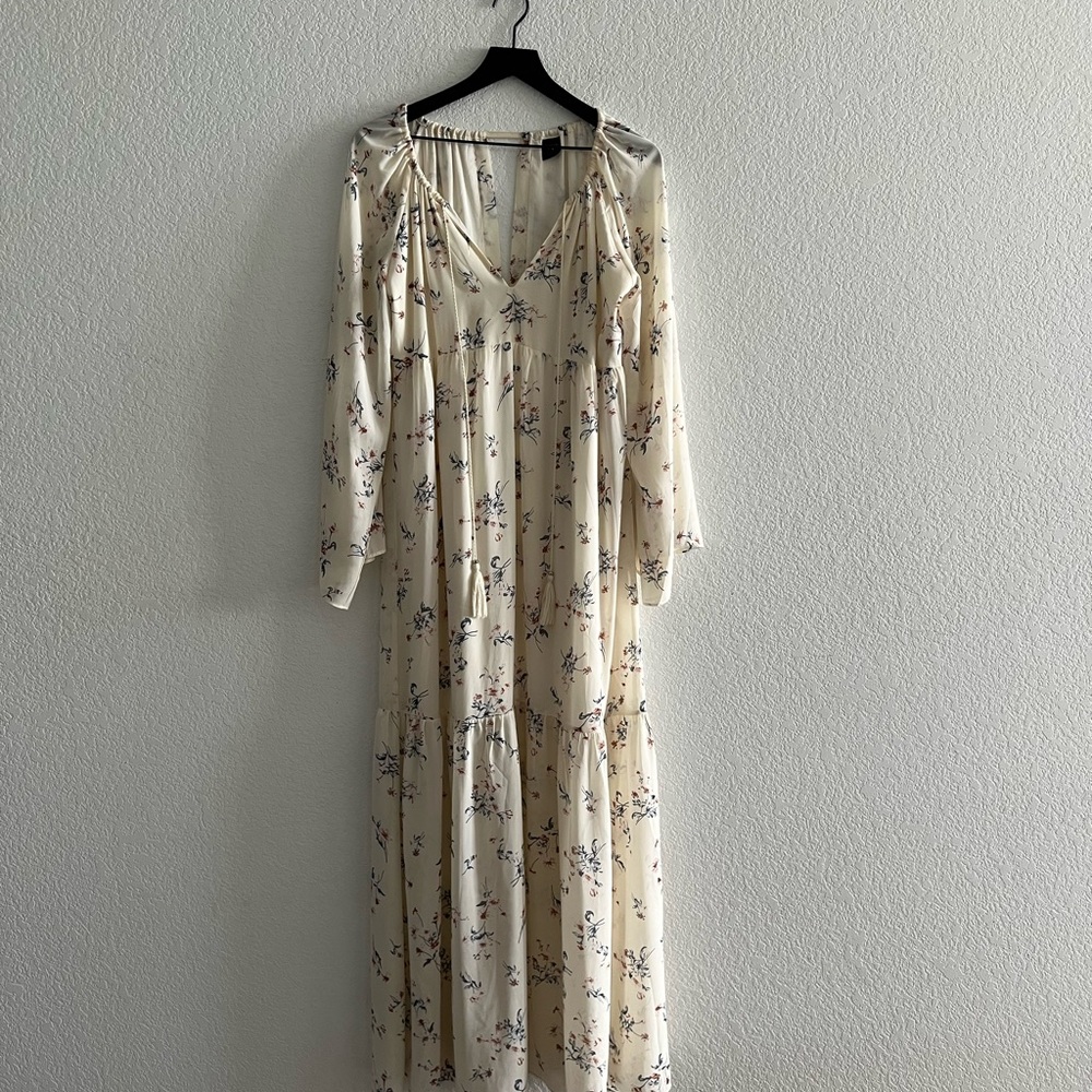Cream Floral Maxi Dress